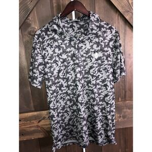 G/FORE Performance Fabric Camo Skulls Mens Medium Slim Fit Polo Golf Shirt Black